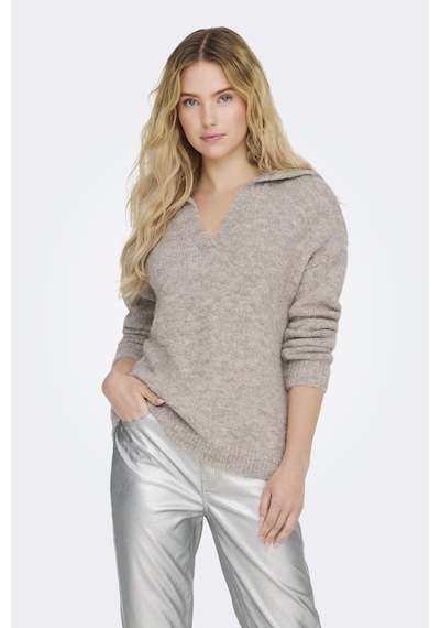 Only Onlmaggıe Lıfe Ls Splıt Neck Cc Knt Koyu Bej 15324310 Koyu Bej