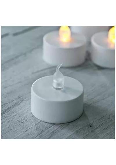 Pilli Led Tealight T-light Mum Pilli Mum Led Işık Sıcak Sarı Renk Dekorasyon Süsleme Düğün Kına Organizasyon 6 Çok Renkli