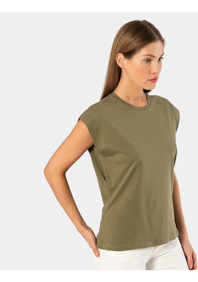 Türen Kadın Vatka Görünümlü T-shirt 3401/haki 001