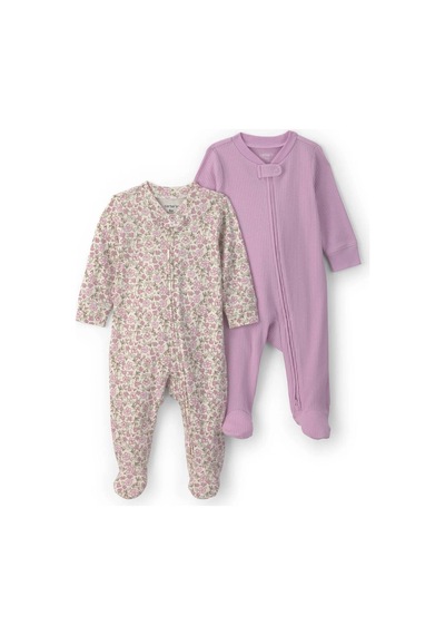Carter's Kız Bebek 2'li Fermuarlı Patikli Tulum Lila 1v322010