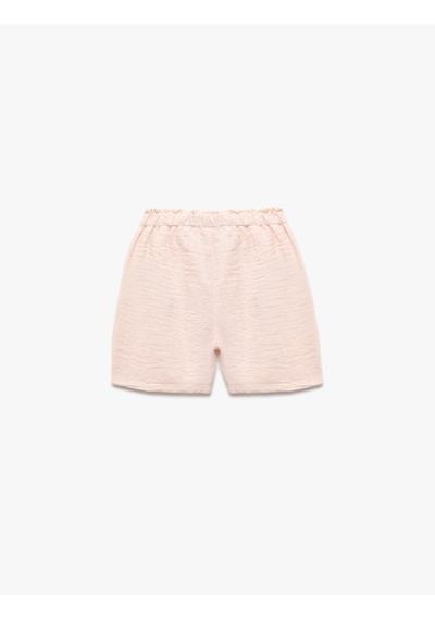 Koton Beli Lastikli Basic Şort Pembe 5skg40236aw Gül