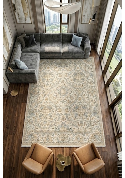 Dekoratif Halı Kaymaz Taban Leke Tutmaz Yıkanabilir Kilim Özel Ölçü Salon Halısı 3038