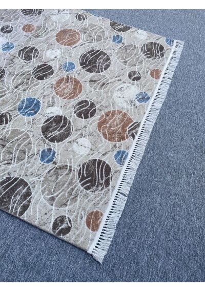 Mavi Vizon Gül Kurusu 150x150 Kesme Akrilik Halı