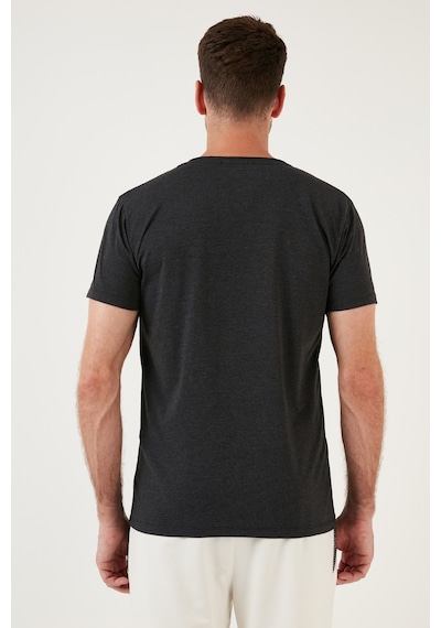 Buratti Pamuklu Slim Fit V Yaka Basic Erkek T Shirt 5412001 Koyu Gri