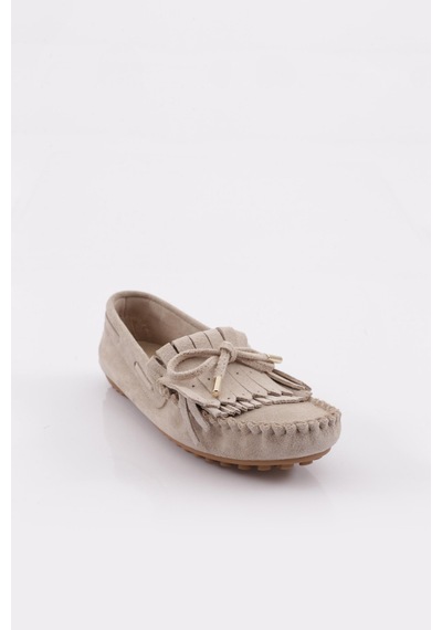 Dgn K118 Kadin Püskül Detayli Loafer Ayakkabi K118-1774-R1920 Vizon Süet