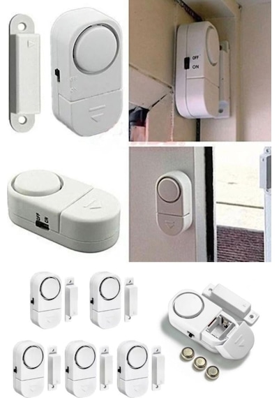 5 Adet Cam Pencere Kapı Pvc Engelleyici Güvenlik Ürünleri Manyetik Alarm Set