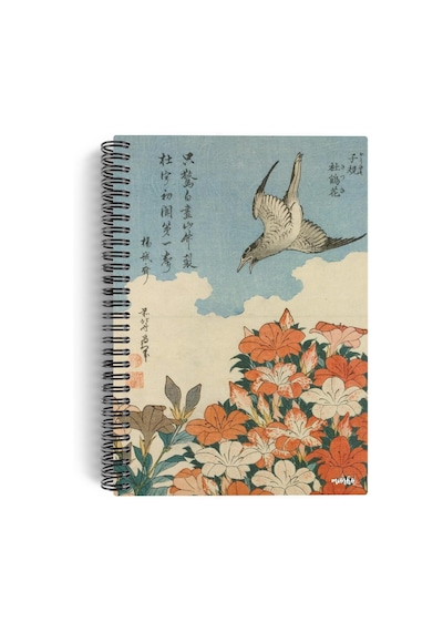 Katsushika Hokusai/cuckoo And Azaleas,1834 Spiralli Defter 06 A5 Çizgisiz 100 Sayfa Sa