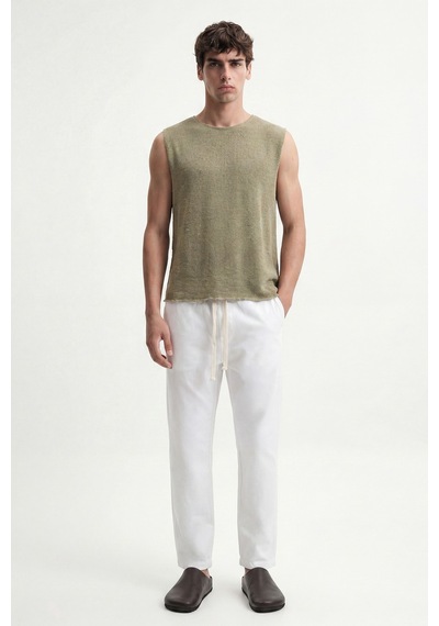 Antioch Relax Fit Dokulu Erkek Kolsuz T-shirt A26y9457 Haki
