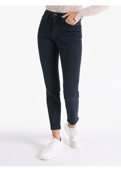 Colins 703 Carla Slim Fit Normal Bel Düz Paça Koyu Mavi Kadın Pantolon Cl1066382 Mavi