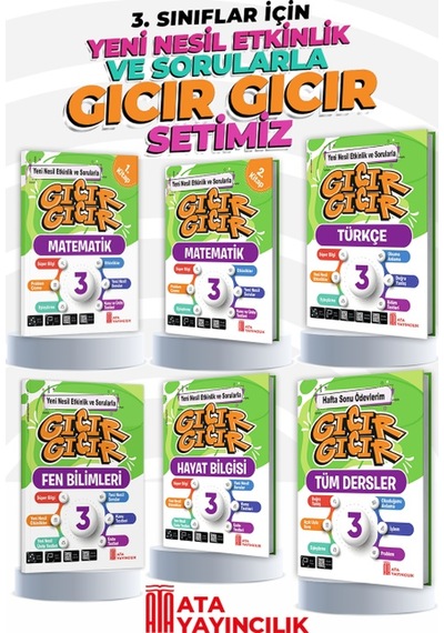 3.sınıf Gıcır Gıcır Yeni Nesil Etkinlik Ve Sorularla 6 Lı Set Slime Set Hediyeli