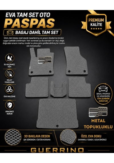 Volkswagen/tiguan- 2024-2026 İçin Yeni Nesil Eva Ful Paspas Seti-bagajlı- Metal Topukluk Dahil