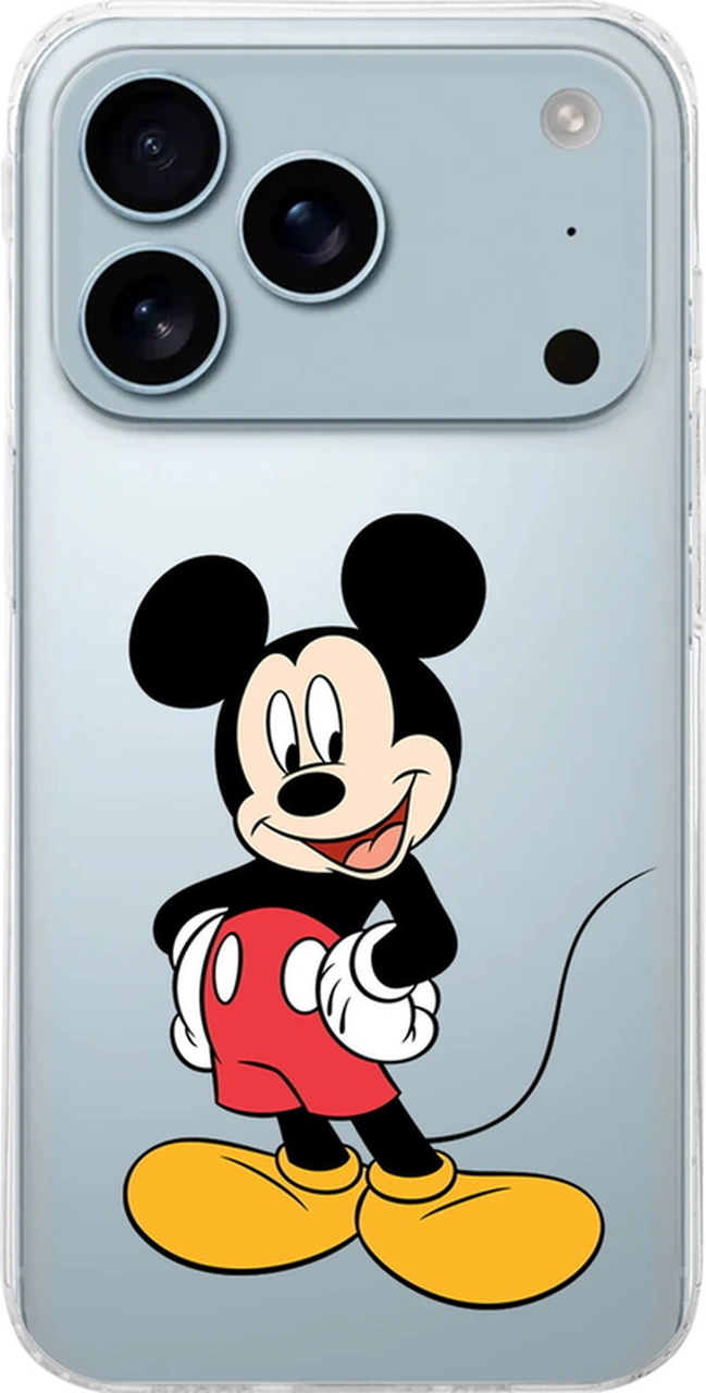 Apple Uyumlu iPhone 17 Pro Max İle Mickey Mouse 5 Baskılı Şeffaf Kılıf