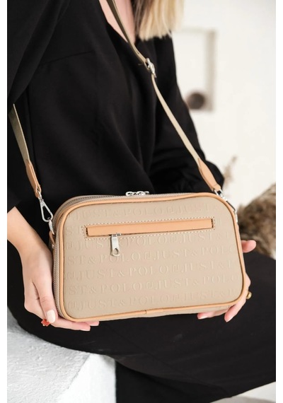 Just Polo Kadın Ayarlanabilir Uzun Askılı Omuz Çantası Ebat 17x27 Vizon Yeni 17912572