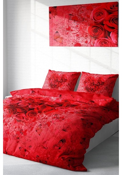Love Art Çift Kişilik Nevresim Takımı Pamuk Saten - 200x220 Cm, Monohome24895 Diğer