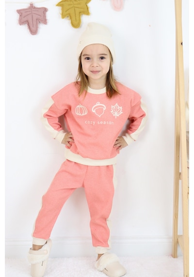 Miababy Cozy Nakış Baskılı 3lü Takım Somon