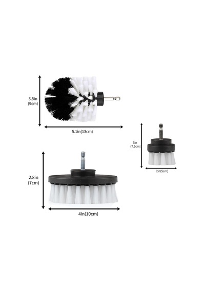 Fixonic B.h.d. Bhd00900 Matkap İle Kullanılan 3'lü Temizlik Fırça Seti