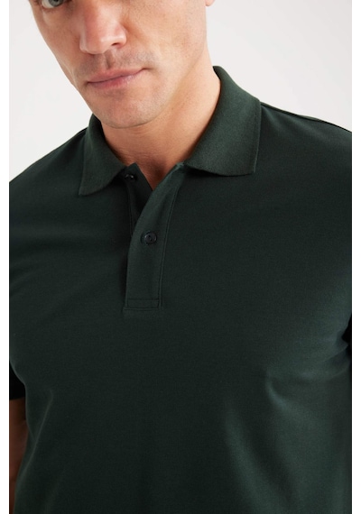 DeFacto %100 Pamuk Regular Fit Polo Yaka Kısa Kollu Basic Düz Pike Kumaş Tişört C1293AX25SPGN1214