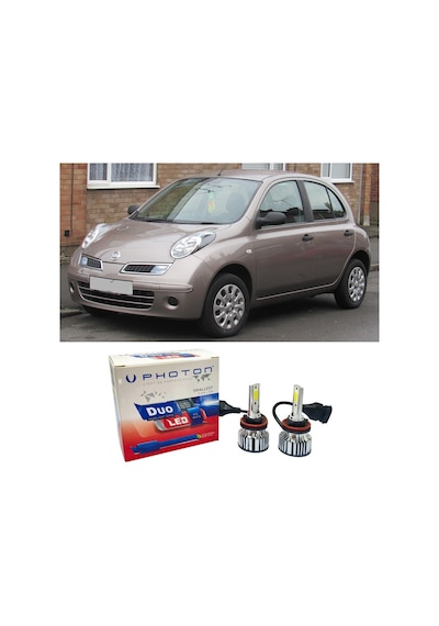 Nissan Micra Led Xenon Uzun + Kısa Far Ampulü H4 Duo Yeni Seri Beyaz 2003-2010