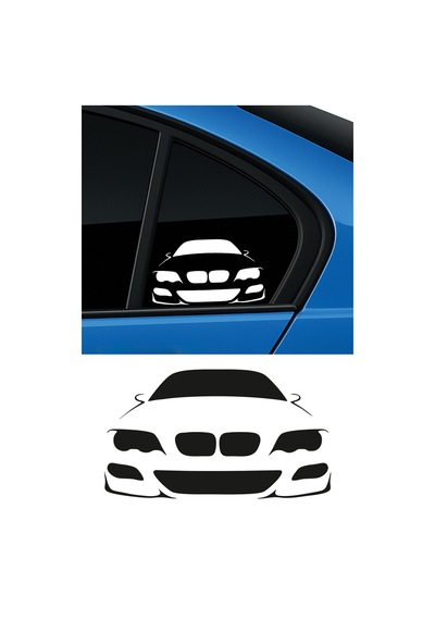 Bmw Silüet Sticker, Bmw Oto Sticker 15x9 Cm