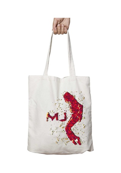 Art Hediye Michael Jackson Mj İki Taraf Kalıcı Yıkanabilir Okul Plaj Omuz Bez Çanta Çok Renkli