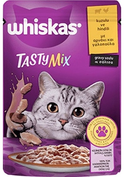 Whiskas Tastymix Sos İçinde Kuzulu ve Hindili Yetişkin Kedi Konserve 6 x 85 G
