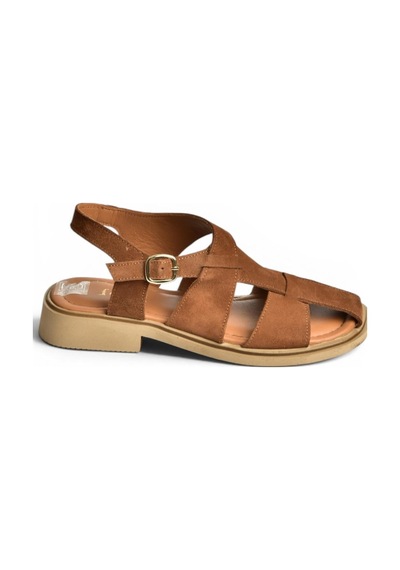 Fox Shoes Y291880002 Taba Hakiki Deri Süet Kadın Sandalet