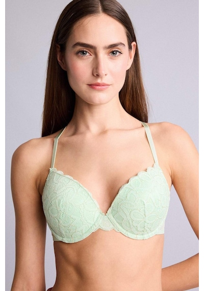 Defacto Dantelli Kaplı Pedli Balenli Tişört Bra H3228ax26spgn1139 Yeşil-gn1139