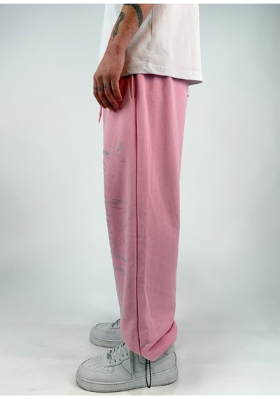 Zaee Nmt Taşlı Baggy Eşofman Altı Pembe