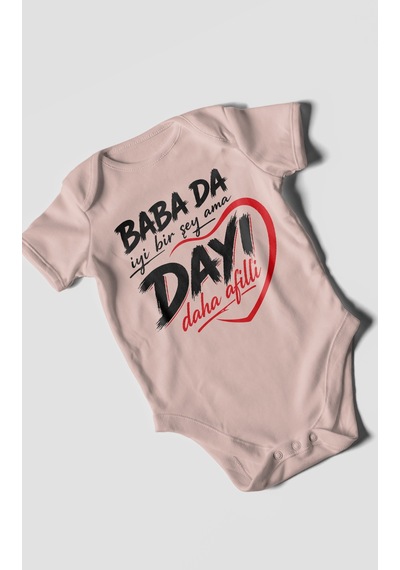 Morivokids Babaya Özel Kısa Kollu Bebek Body %100 Pamuk Zbn185-kk Pastel Pembe
