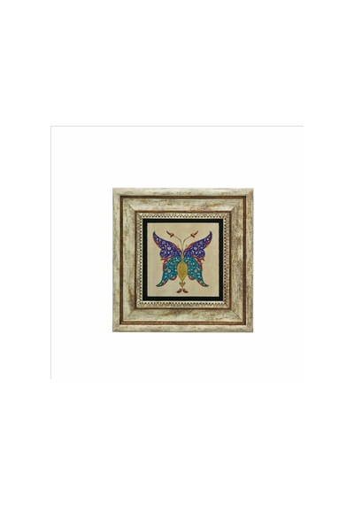 Kelebek Deseni Baskılı Taş Tablo 20x20