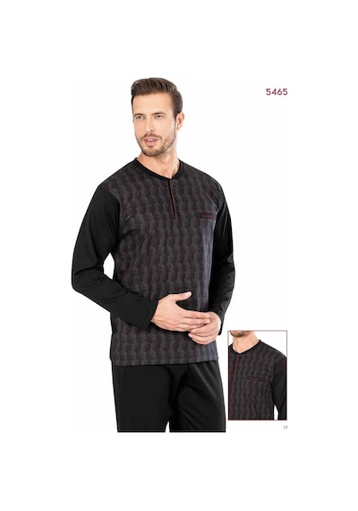 Pierre Cardin Uzun Kollu Çeyizlik Jakarlı Kışlık Pijama Takım5465