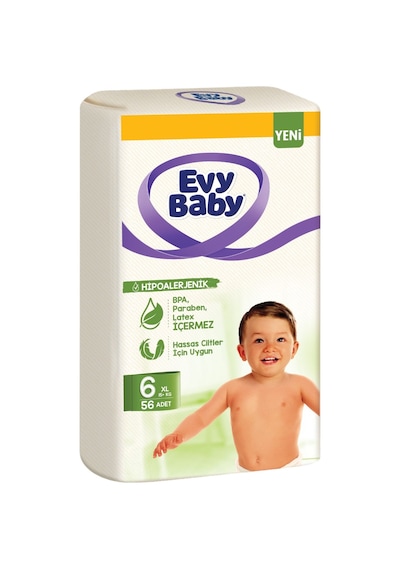 Evy Baby Bebek Bezi 6 Beden 15+ Kg Ekstra Large 112 Adet Ekonomik Fırsat Paket 6 Numara