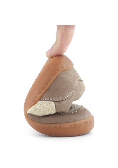Rakerplus Bob Hakiki Deri Krem Kum Pofuduk Barefoot Cırtlı Lastikli Bebek Sneaker Ayakkabı Krem