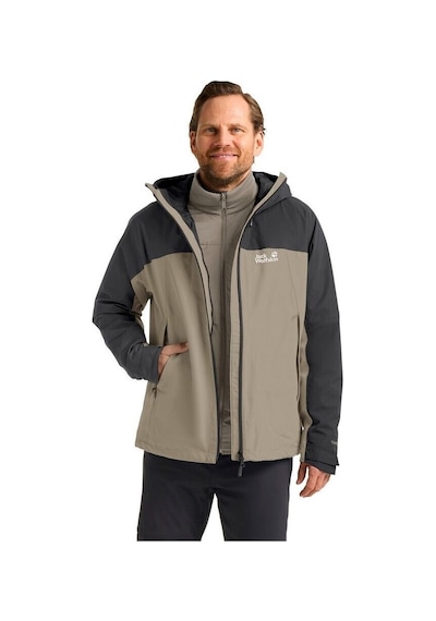 Jack Wolfskin Jack Wolfskın Wıld Places 3ın1 Jkt M Erkek Linen Outdoor Ceketi A65257-5940 Bej - Siyah