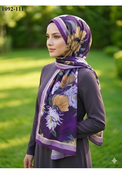 Velscarfs Soft Pamuk Şal Mor 1092-111 Çok Renkli