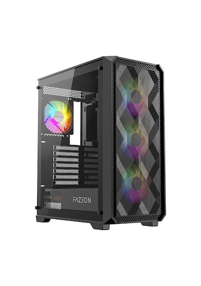 Fazeon F4 650w 80+ Bronze Tempered Glass Mesh 4x Argb Fanli Siyah E-atx Bilgisayar Kasasi