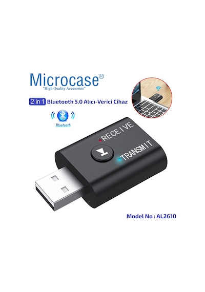 Bluetooth 5.0 2In1 Usb Ses Alıcı - verici Mini Adaptör - Al2610