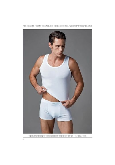 Eros Modal 104 Elestan Erkek Atlet Boxer Takım Kutulu Beyaz (445148627)