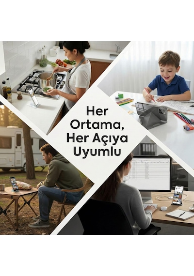 Siyah Telefon Standı, Masaüstü Telefon Tutucu, 3 Açılı Piramit Tasarım Diğer