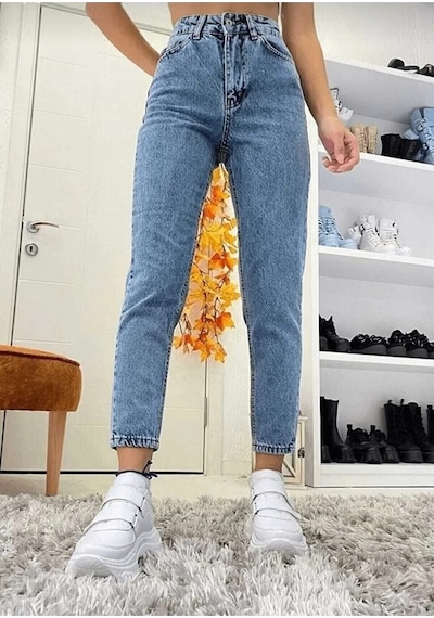 Woddi Joyn Mom Jean Mavi Kar Mom Likralı Kot Pantolon-3 Taş1