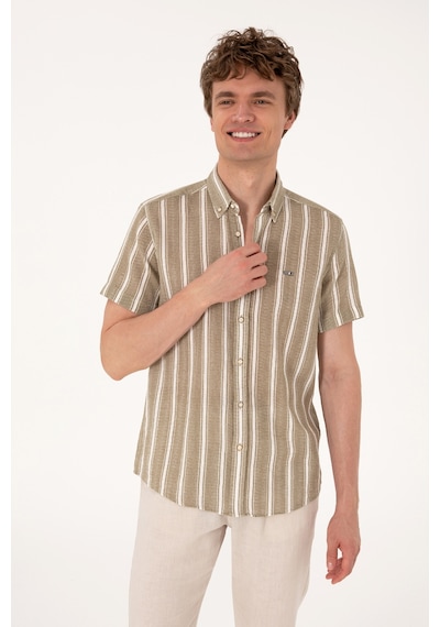 U.s. Polo Assn. Erkek Haki Gömlek Kısa Kollu 50306329-vr027 Haki