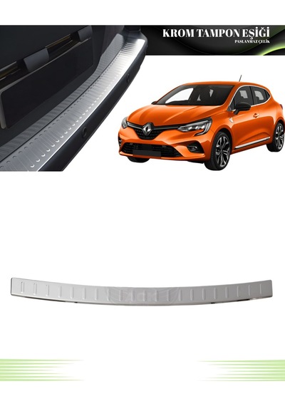 Renault Clio 5 Arka Tampon Koruma Paslanmaz Çelik