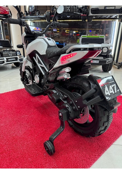 3-10 Yaş 12 Volt Akülü Motor Akülü Motosiklet Beyaz