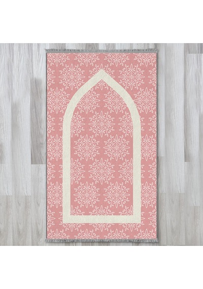Evaşk Namazlık Dokuma Halı Kaymaz Muslumana Seccade80 x 130 PEMBE EVAŞK608A66