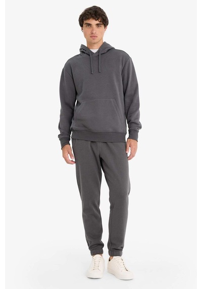 Defacto Regular Fit Kapüşonlu İçi Yumuşak Tüylü Kanguru Cepli Basic Düz Sweatshirt X8283az25auar104 Antrasit-ar104