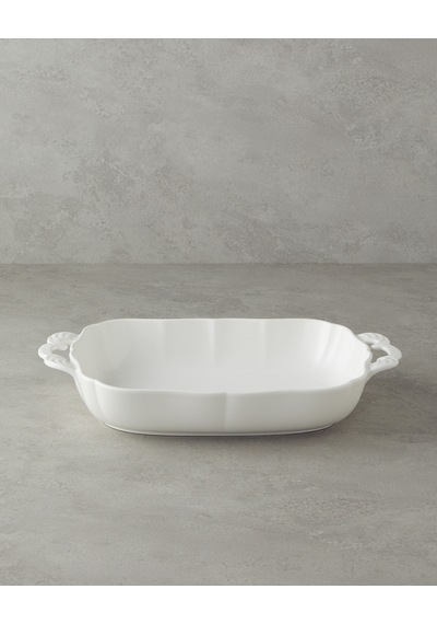 Bianca Seramik Fırın Kabı 38x23 Cm Beyaz Beyaz