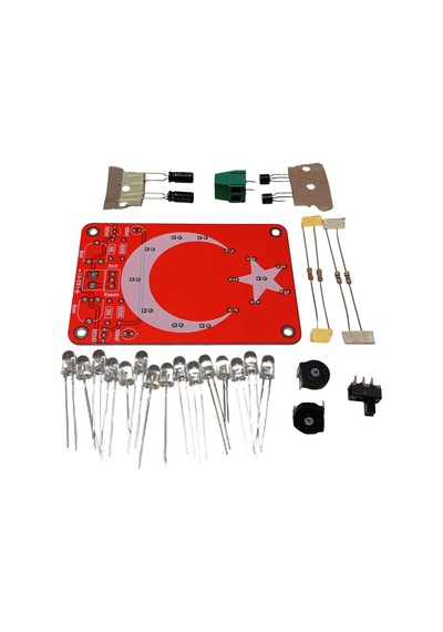 Dc 3-12v Yanıp Sönen Flaşörlü Türk Bayraklı Flip Flop Ledli Işık Kendin Yap Hobi Devresi Dıy Lehimleme Kiti - Demonte Montesiz