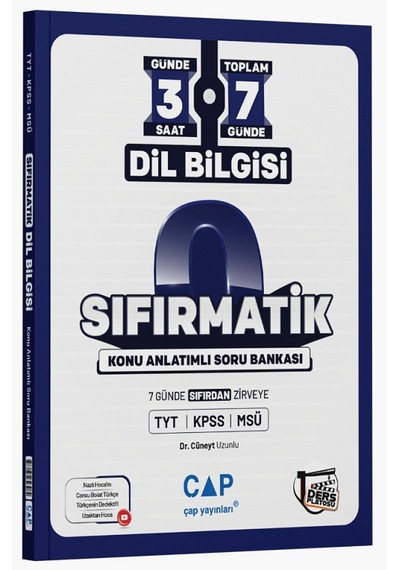 Çap Yayınları Yks Tyt Kpss Msü Dil Bilgisi Sıfırmatik 7 Günde Sıfırdan Zirveye Konu Anlatımlı Soru Bankası Çap Yayınları