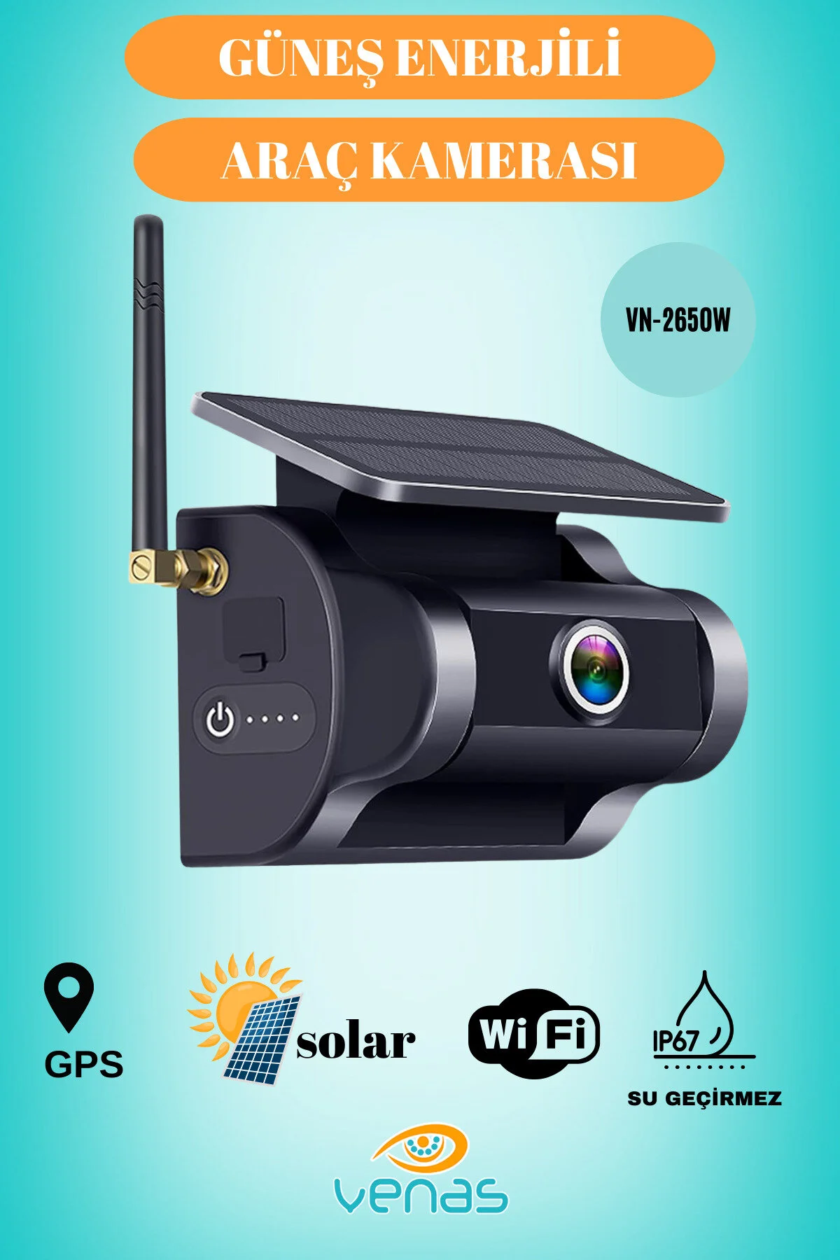 1080p Full Hd Kendiliğinden Bataryalı Güneş Panelli Mıknatıslı Wifi Araç Kamerası