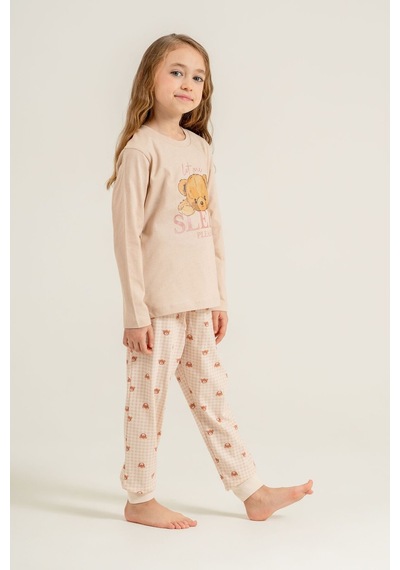 Rolypoly Kız Çocuk Let Me Sleep Please Pembe Uzun Kol Pijama Takım Rp3915-c-v1 Rp3915-c-v1